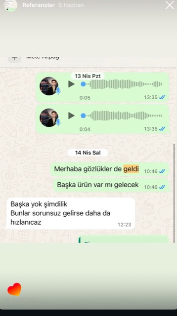 Müşteri mesajı