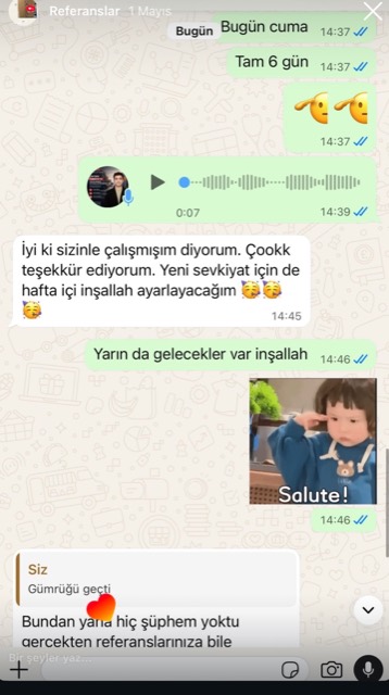 Müşteri mesajı