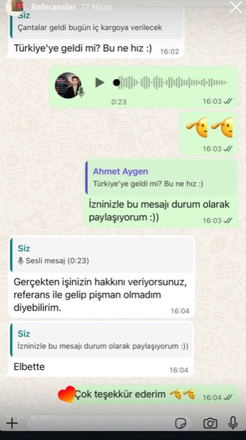 Müşteri mesajı
