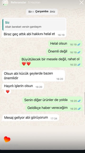 Müşteri mesajı