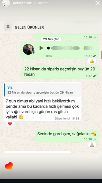 Müşteri mesajı