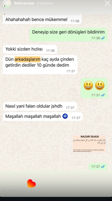 Müşteri mesajı